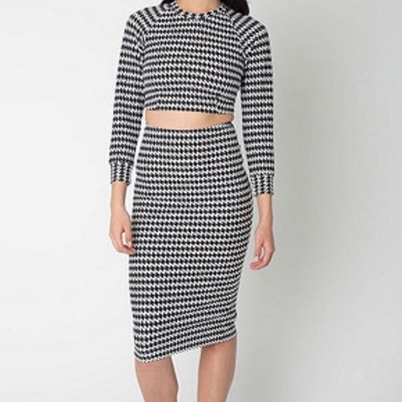American Apparel Houndstooth Pencil Skirt - Picture 1 of 7